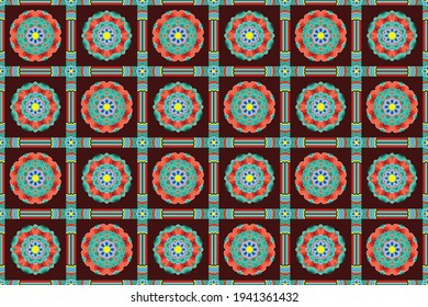 Seamless Korea tradition pattern.Flower pattern.Colorful pattern background abstract vector design.