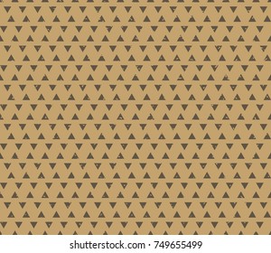 Seamless kraft paper brown and black grunge hexagonally arranged triangles pattern vector