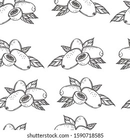 Seamless kumquat graphic vector pattern