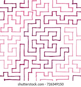 Seamless Labyrinth. Colorful Geometric Pattern. Technical Background for Textile, Page Filling, Book or Disk Cover