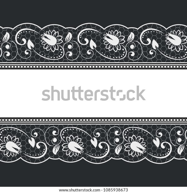 Seamless lace border background with flower\
pattern. Vector\
illustration.