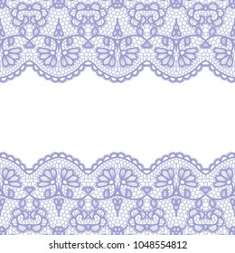 Seamless lace border. Vector illustration. Gentle lacy vintage elegant trim.