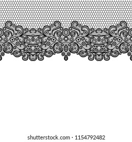 Seamless Lace Border Vector Illustration Black Stock Vector (Royalty ...