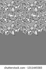 Seamless lace border. Vector illustration. Lacy vintage elegant trim.