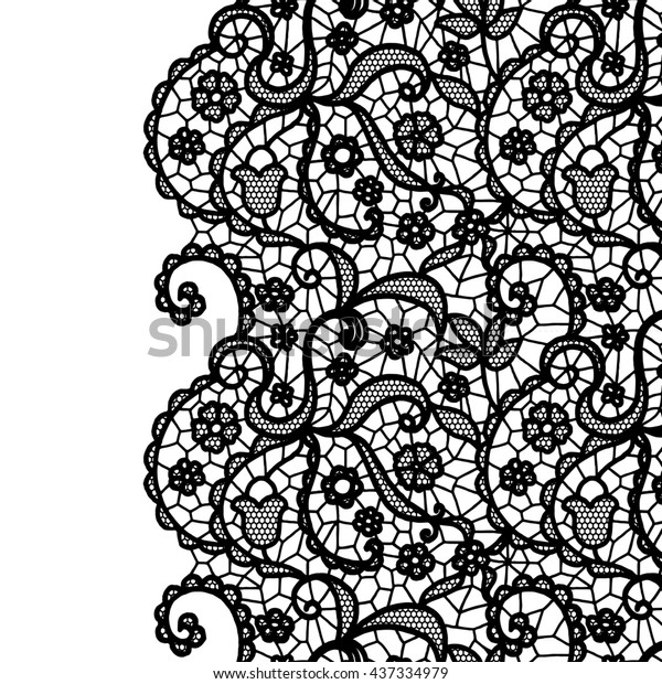 Seamless Lace Border Vector Illustration White Stock Vector (Royalty ...