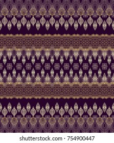 Seamless lace brown-golden vector ornamental pattern