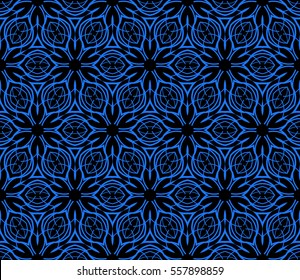 seamless lace floral background. decorative texture for wallpaper, invitation. Vector illustration. blue, black color