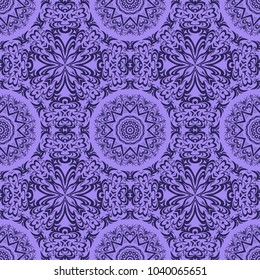 seamless lace floral background. Texture for wallpaper, invitation. Vector illustration. Monochrome color