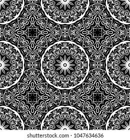 seamless lace floral background. Texture for wallpaper, invitation. Vector illustration. Monochrome color