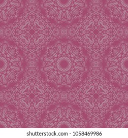 seamless lace floral background. Texture for wallpaper, invitation. Vector illustration. Monochrome color