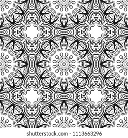 seamless lace floral background. Texture for wallpaper, invitation. Vector illustration. Monochrome ornament color