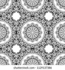 seamless lace floral background. Texture for wallpaper, invitation. Vector illustration. Monochrome ornament color
