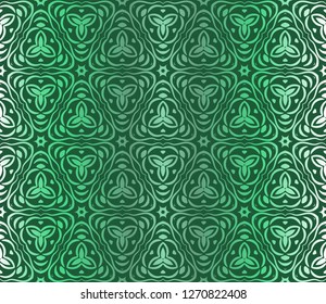 Seamless Lace Floral Background. Texture For Wallpaper, Invitation. Vector Illustration. Green gradient.