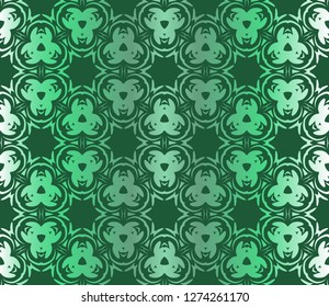 Seamless Lace Floral Background. Texture For Wallpaper, Invitation. Vector Illustration. Green gradient.