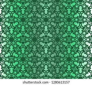 Seamless Lace Floral Background. Texture For Wallpaper, Invitation. Vector Illustration. Green gradient.