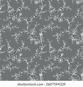 seamless lace floral ornament, vector illustration