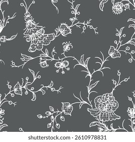 seamless lace floral ornament, vector illustration