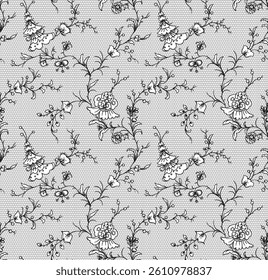 seamless lace floral ornament, vector illustration