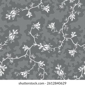 seamless lace floral ornament, vector illustration	
