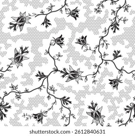 seamless lace floral ornament, vector illustration	
