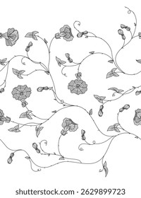 seamless lace floral ornament, vector illustration