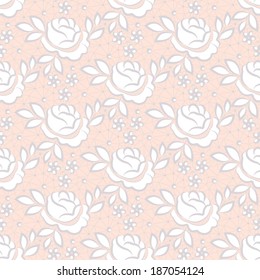 seamless lace with floral pattern on a pink background