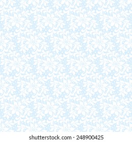 seamless lace with floral pattern on a blue background