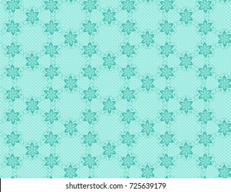 seamless lace floral pattern on a turquoise background