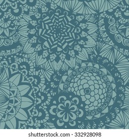 Seamless lace hand-drawn pattern. Floral background. Vector illustrations.