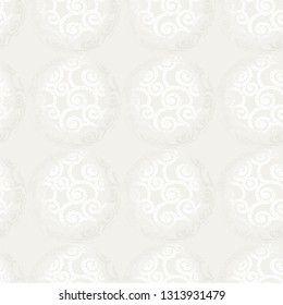Seamless lace ornament background, volume balls pattern,
vector design.