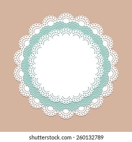 Seamless lace paper napkin - vector frame for invitation, menu, coffee or cake shop