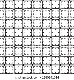 Seamless Lace Pattern With Abstract Geometric Ornament. Stylish Fashion Design Background For Invitation Card. Illustration. Black and white.