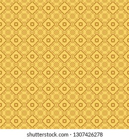 Seamless Lace Pattern With Abstract Geometric. Vector illustration. Orange color.