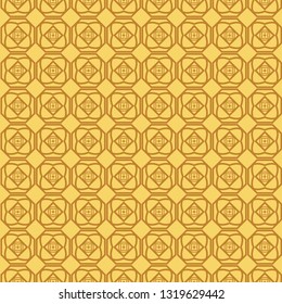 Seamless Lace Pattern With Abstract Geometric. Vector illustration. Orange color.