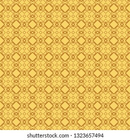 Seamless Lace Pattern With Abstract Geometric. Vector illustration. Orange color.