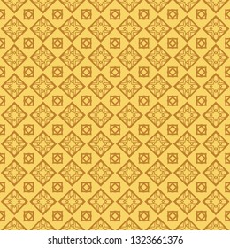 Seamless Lace Pattern With Abstract Geometric. Vector illustration. Orange color.