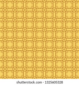 Seamless Lace Pattern With Abstract Geometric. Vector illustration. Orange color.