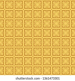 Seamless Lace Pattern With Abstract Geometric. Vector illustration. Orange color.