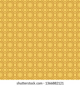 Seamless Lace Pattern With Abstract Geometric. Vector illustration. Orange color.
