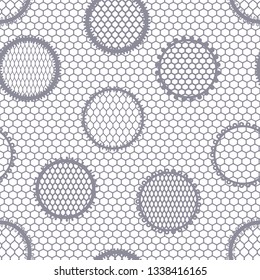 Seamless lace pattern with circles. Vintage fashion textile.
