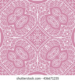 Seamless lace pattern. Contemporary graphic design, seamless line geometric background. Vector monochrome stylish endless texture. Tribal ethnic arabic, indian, turkish ornament