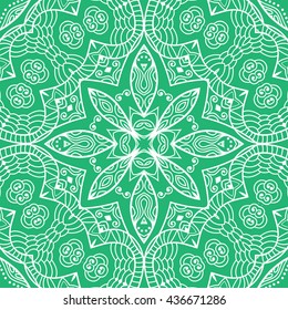 Seamless lace pattern. Contemporary graphic design, seamless line geometric background. Vector monochrome stylish endless texture. Tribal ethnic arabic, indian, turkish ornament