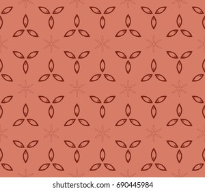 seamless lace pattern with elements of floral ornament. vector illustration. For decorating invitations, fashion design, textiles. Brown color
