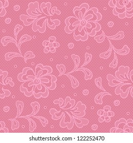 Seamless lace pattern, flower vintage vector background.