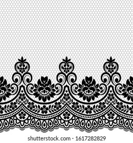 Seamless lace pattern, flower vintage vector background.