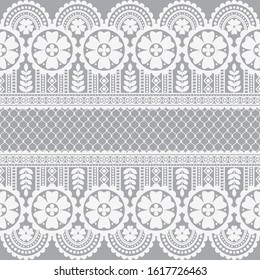 Seamless lace pattern, flower vintage vector background.