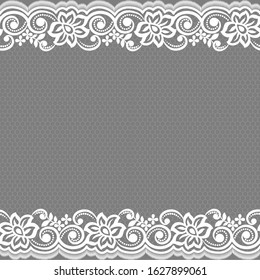 Seamless lace pattern, flower vintage vector background.