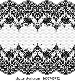 Seamless lace pattern, flower vintage vector background.