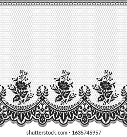 Seamless lace pattern, flower vintage vector background.