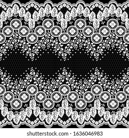 Seamless lace pattern, flower vintage vector background.